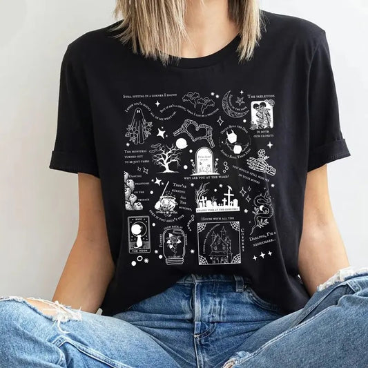 Halloween Songs Shirt, Spooky Shirt, Lyrics Shirt, Hauted Shirt, Halloween Ghost Cat Pumpkin Shirt Sweatshirt Hoodie