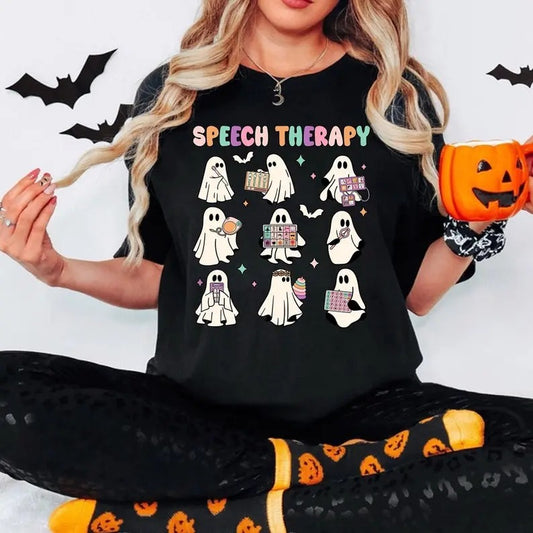 Halloween Speech Therapy Shirt, SLP Shirt, Speech Therapy, Speech Therapist, Speech Pathology, SLP Teacher, Slp Halloween, SLP Ghost Shirt