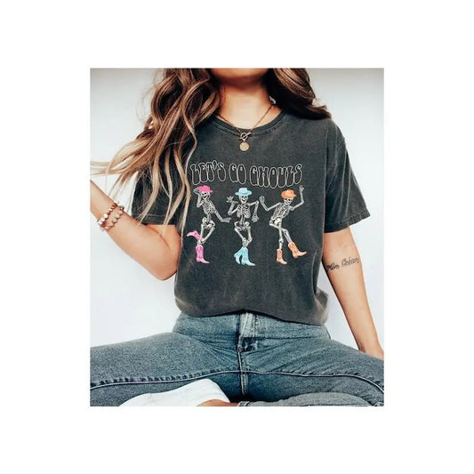 Halloween Sweatshirt, Let's Go Ghouls Sweatshirt, Let's Go Ghouls Shirt, Halloween Shirt, Dancing Skeleton Ghost Shirt, Halloween Costume