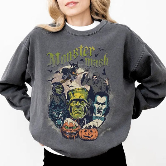 Halloween Sweatshirt, Retro Halloween Sweatshirt, Spooky Halloween Shirt Monster Mash Shirt