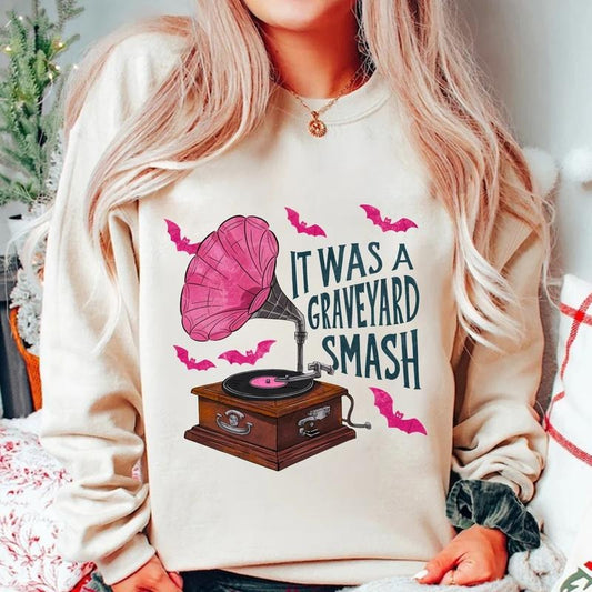 Halloween Sweatshirt, Spooky Season Crewneck, Spooky Bitch, Graveyard Smash, Aesthetic Sweatshirt, Witchy Shirt, Skeleton Coquette Halloween Sweater