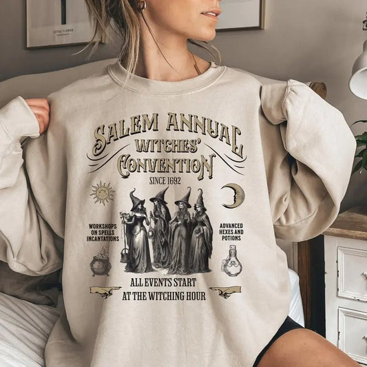 Halloween Sweatshirt, Witch Sweatshirt , Retro Halloween Sweater, Girls Trip , Salem Massachusetts, Fall Sweatshirt, Vintage Halloween shirt