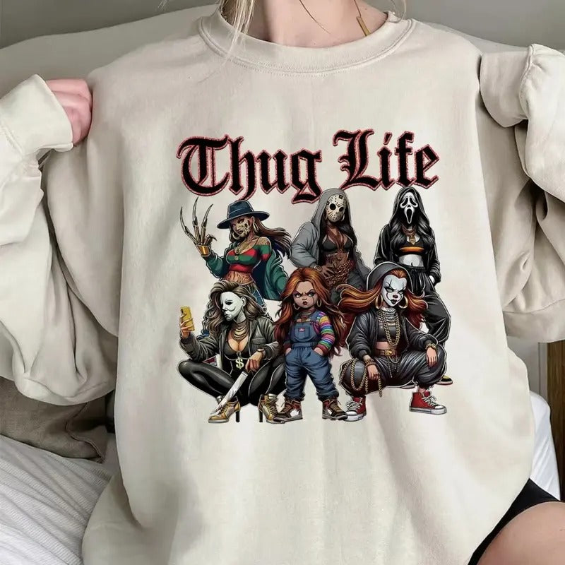 Halloween T-Shirt, Halloween Sweatshirt, Halloween Hoodie, Halloween Gift Sweaters Casual Womenswear Lady