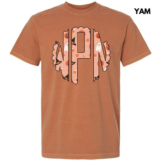 Halloween Things Monogram Comfort Colors T-Shirt 'NLB'