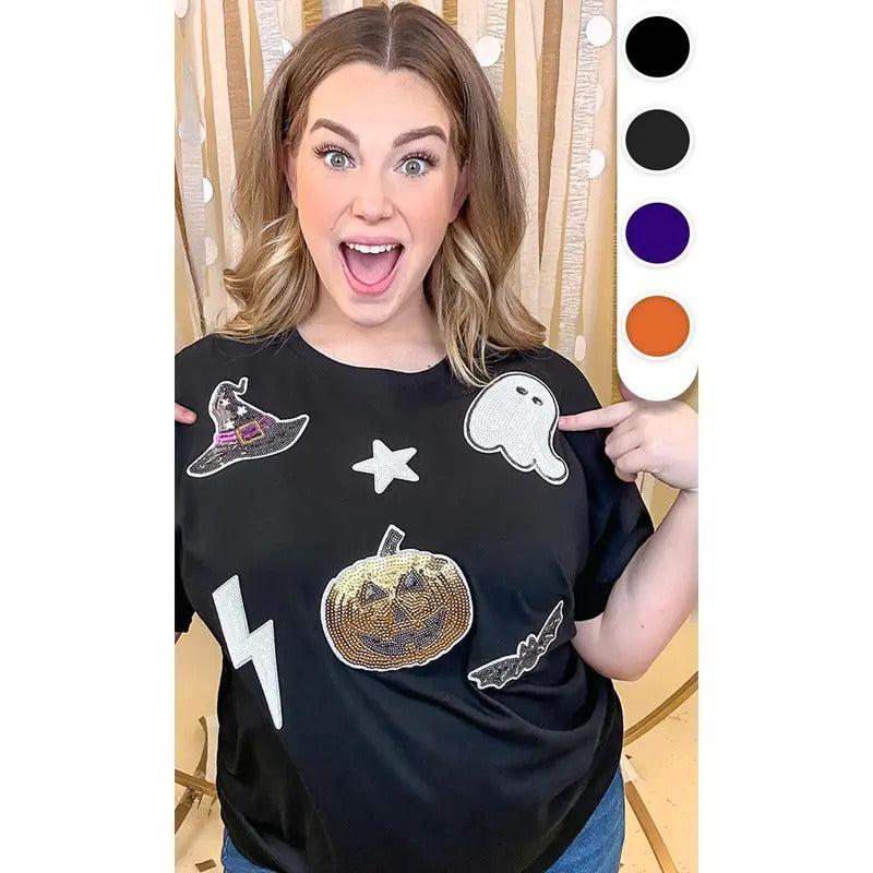 Halloween Things Sequin Graphic T-Shirt Hoodie, Sweatshirt | DripVista.com