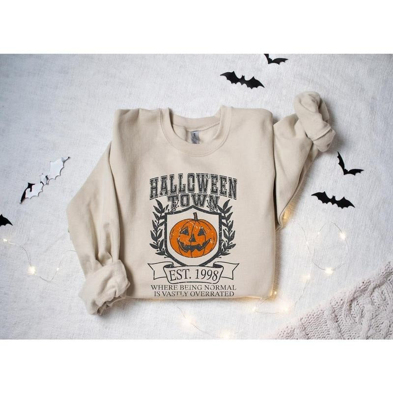 Halloween Town Est 1998 Sweatshirt, Fall Sweatshirt, Pumpkin Shirt, Womens Halloween Sweatshirt Hoodie | DripVista.com