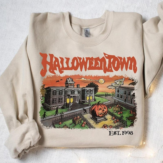 Halloween Town Est 1998 Sweatshirt, Halloween Town University, Retro Halloween Town Sweatshirt, Fall Sweatshirt, Halloween Sweatshirt, Unisex Classic T-Shirts in All Sizes All Color for Women for Men