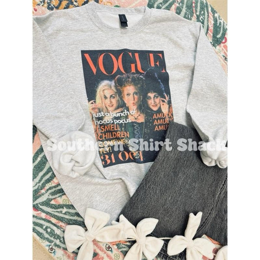 Halloween V0GUE Sweatshirt | Halloween Sweatshirt | Gildan Sweatshirt