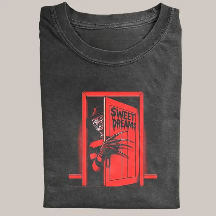 Halloween Vintage Tees, Freddy Krueger Sweet Dreams T-shirt, Horror Movie Shirt, Unisex Funny Halloween Shirt Menswear Womenswear Streetwear