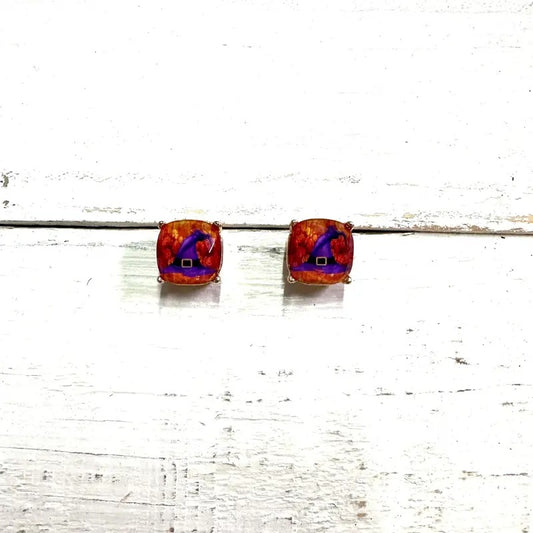 Halloween Witch Hat Studs Earrings