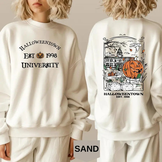 Halloweentown Est 1998 Back and Front Sweatshirt, Retro Halloween Town Hoodie, Halloweentown University Halloween Fall T-shirt