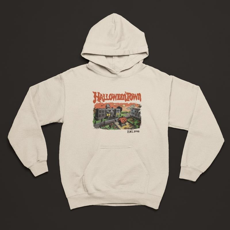 Halloweentown Est 1998 Sweatshirt, Halloweentown University, Retro Tops, Fall Sweaters, Vintage Halloween Fleece Shirt,...