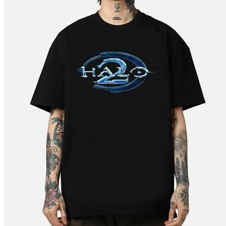 Halo 2 logo Vintage T-Shirt, unisex shirt, gift for game fans, gift for him for her, crewneck, gildan, video game shirt...