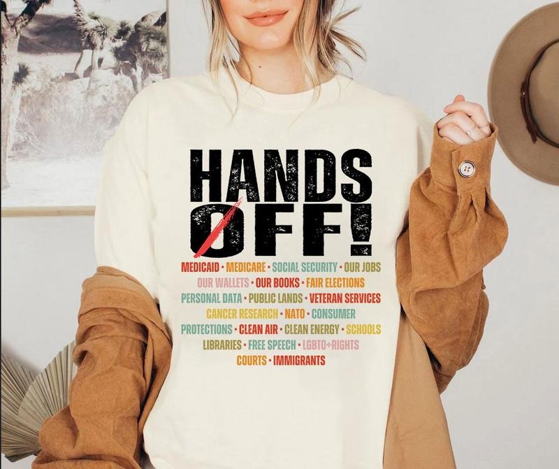 Hands Off Protest Shirt, Political Activism Tee, Save Public Lands, Medicare Social, Security Free Speech, Environmental Rights Shirt, Protest Shirt