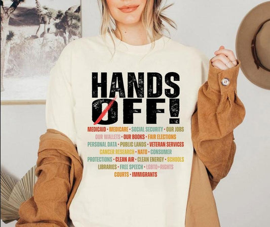 Hands Off Protest Shirt, Political Activism Tee, Save Public Lands, Medicare Social, Security Free Speech, Environmental Rights Shirt, Protest Shirt