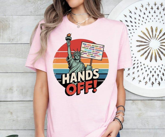Hands Off Protest Shirt, Political Activism Tee,Save Public Lands Medicare Social Security Free Speech, Environmental Rights T-Shirt