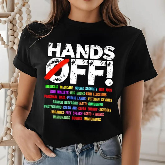 Hands Off Tshirt, Hands Off Protest Shirt, Trendy Political Hands Off Protest Sweatshirt and Hoodie, Hands Off Medicaid Medicare Social Security