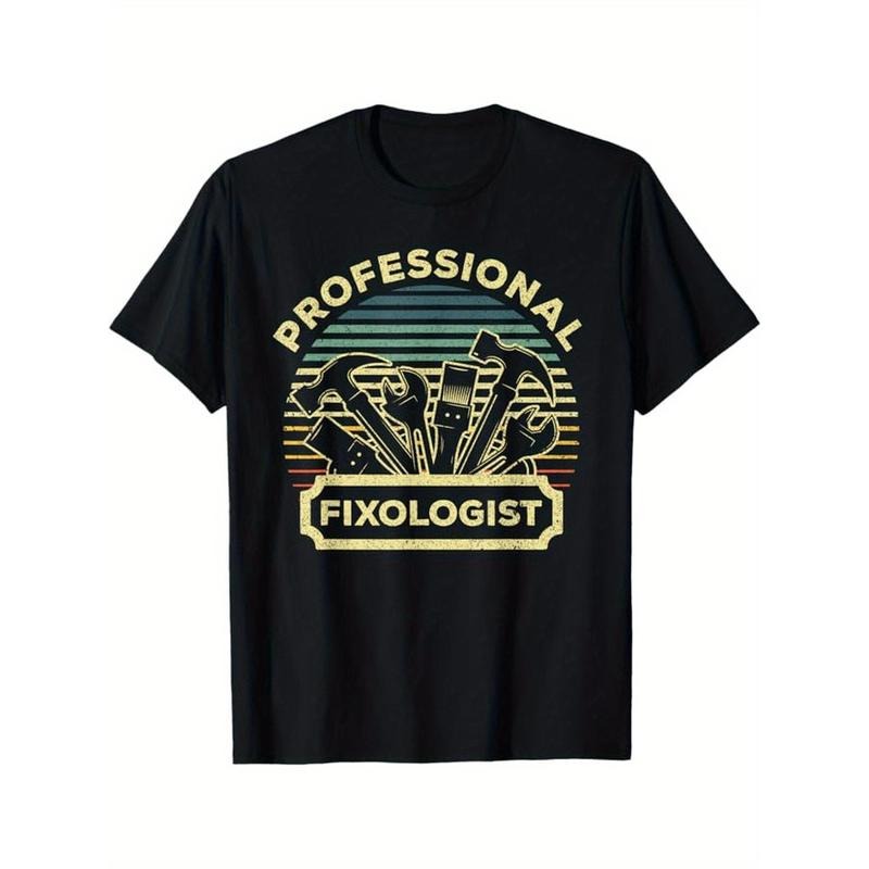 Handyman For Men Dad Fixologist Carpenter Tools T-Shirt, Black, 100% Cotton, Gift for Men Dad Friends, S-XXXL made in usa...