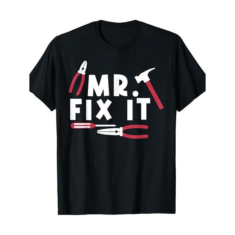 Handyman Hero Dad, Mr. Fix Mouthless cat Tools Tee, Enthusiast Men T-Shirt-100% Cotton Hoodie, Sweatshirt | DripVista.com