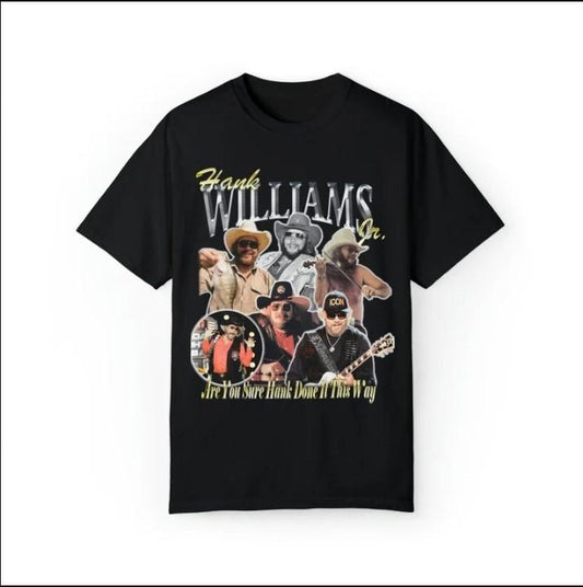 Hank Williams Jr. Vintage T-shirt bootleg 90s. You sure hank done it this way. vintage country tee Classic Cotton