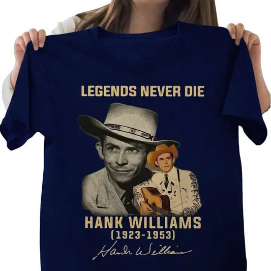 Hank Williams legends never die signature t-shirt Classic Cotton