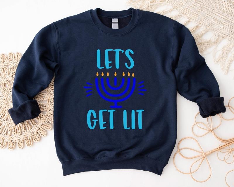 Hanukkah Sweatshirt, Jewish Holiday Hoodie, Unisex Religious Gift Sweater, Jewish Christmas Long Sleeve, Jewish Festival Hoodie, Candle Lights Sweatshirt.