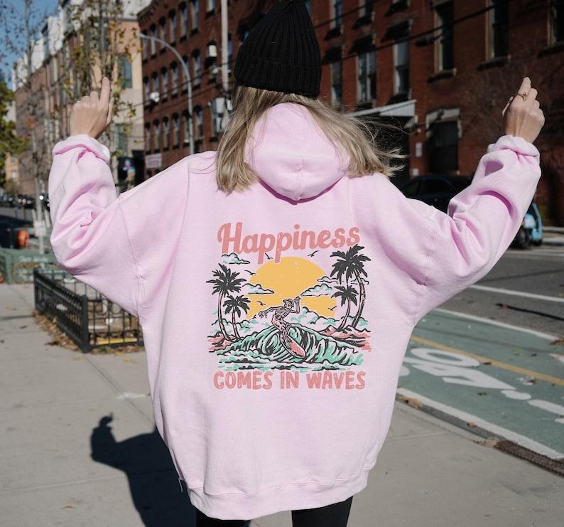 Happiness Comes In Waves T Shirt Hoodie Sweater,Summer Vibes Hoodie,Aesthetic Hoodie,Summer Waves Hoodie,Summer Beach Shirt,Vacation Hoodie,Summer Party Shirt style 02