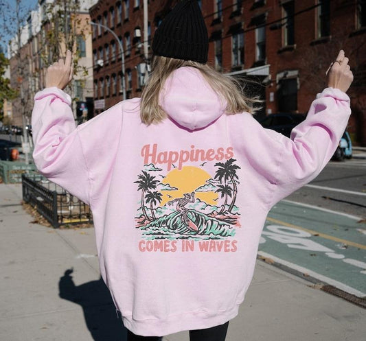 Happiness Comes In Waves T Shirt Hoodie Sweater,Summer Vibes Hoodie,Aesthetic Hoodie,Summer Waves Hoodie,Summer Beach Shirt,Vacation Hoodie,Summer Party Shirt style 02