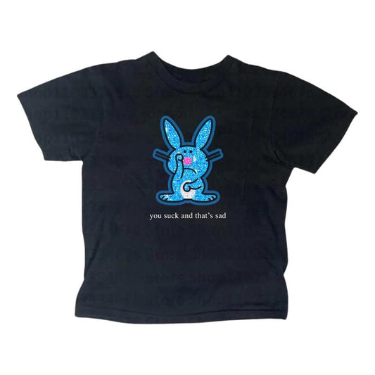 Happy Bunny Baby Tee - Gothic Emo Girl Top - Y2K Streetwear for Women - Casual Cotton Short Sleeve Gift For Her - Summer, Womenswear