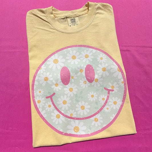 Happy Daisy Face Comfort Colors T-Shirt 'NLB'
