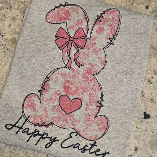 Happy Easter Floral Bunny Graphic Tee or Sweatshirt