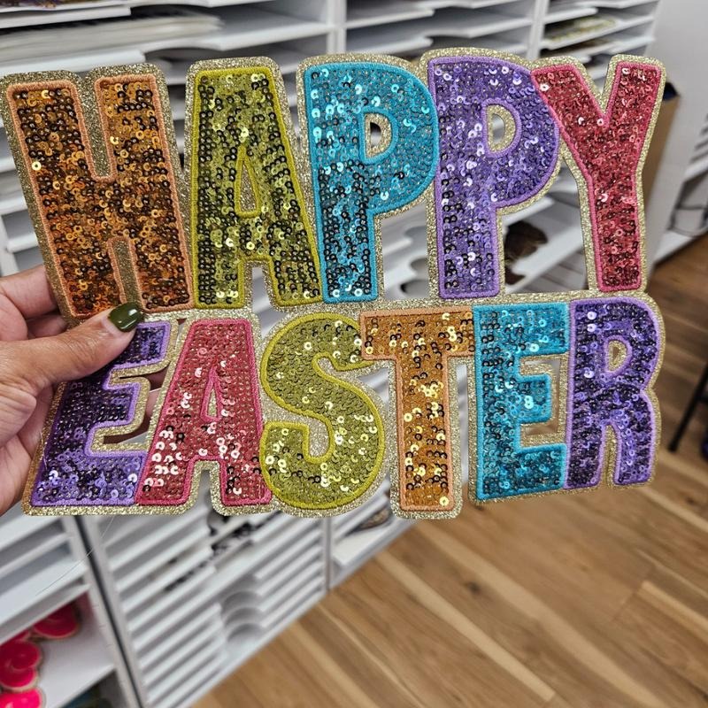 Happy Easter Sequin Patch ONLY