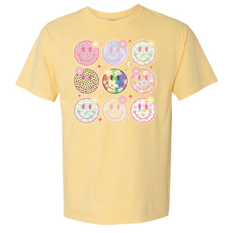 Happy Face Collage Comfort Colors T-Shirt 'NLB' Hoodie, Sweatshirt | DripVista.com