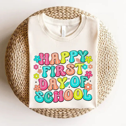 Happy First Day of School Shirt, Teacher Gift, Gift for Teachers, Kindergarten Teacher, Teacher Appreciation, Back to School Sweatshirtstyle{n002}2