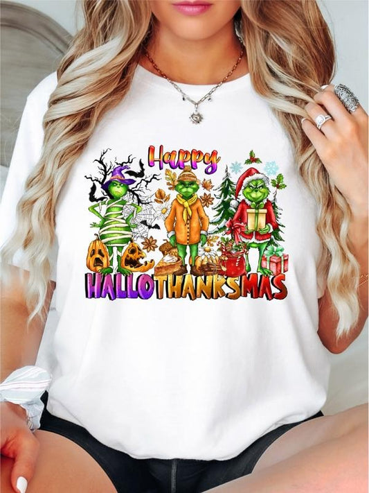 Happy Halloween T-Shirt, Holiday Season Shirt, Funny Halloween Gift Tee, Happy Halloween Tee, Halloween Party Shirt, Thanksgiving T-Shirt, Christmas.