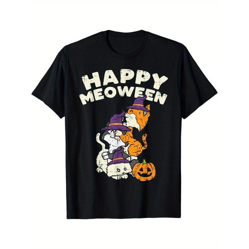 Happy Halloween Witch Cat Cute Halloween Animal Pet Kitten T-shirt Made in USA