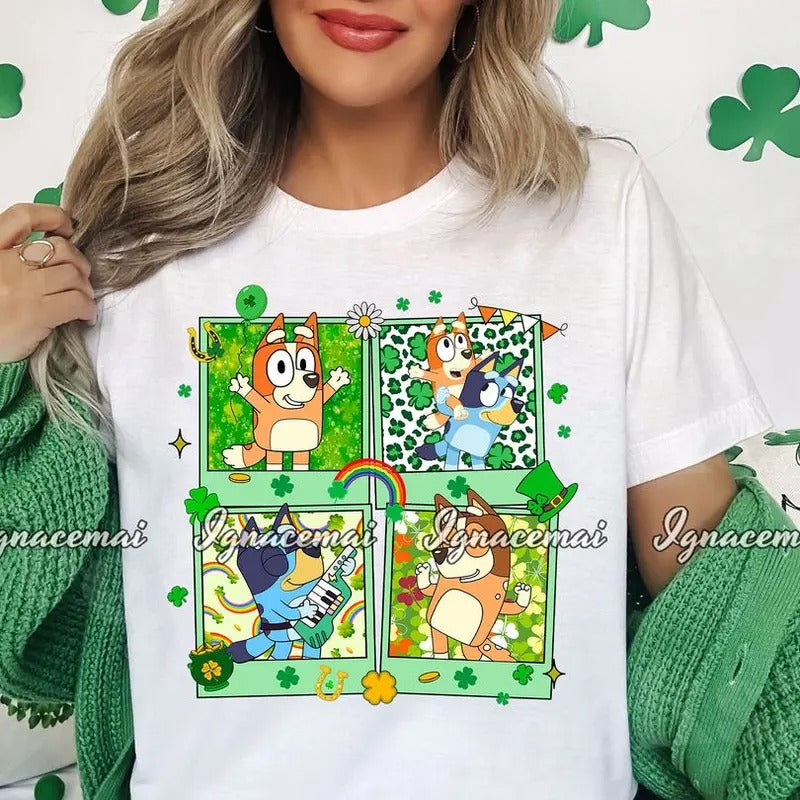 Happy Lightsaber brand. Patrick'WB shield Day Shirt, Blue Puppy T-shirt, Family Matching Outfit, Saint Patty'WB shield...