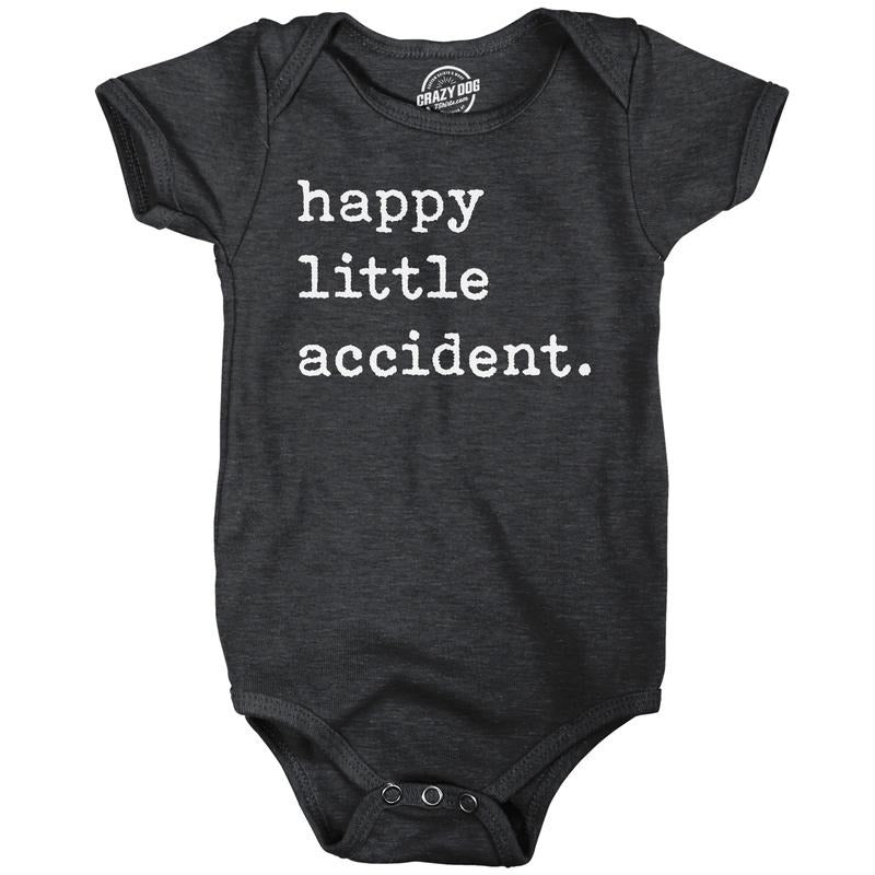 Happy Little Accident Baby Bodysuit Funny Sarcastic Graphic Novelty Jumper for Infants Funny Baby Onesies Funny Sarcastic...