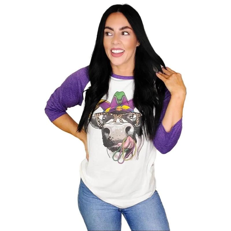 Happy Mardi Gras Heifers Raglan T-Shirts, Hoodie, Sweatshirt | DripVista.com