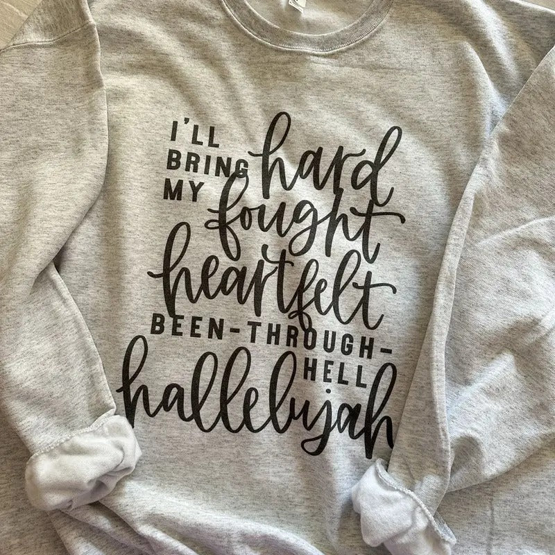 Hard Fought Hallelujah Crew T-Shirts, Hoodie, Sweatshirt | DripVista.com