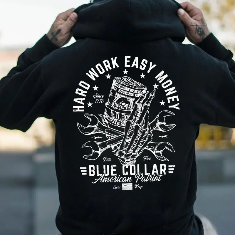 Hard Work Easy Money Back Side Printed T-shirt - Crewneck Sweatshirt