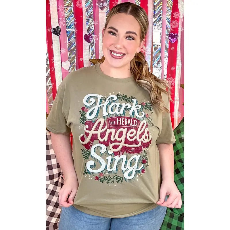 Hark the Herald Angels Sing Christmas Graphic T-Shirt Hoodie, Sweatshirt | DripVista.com