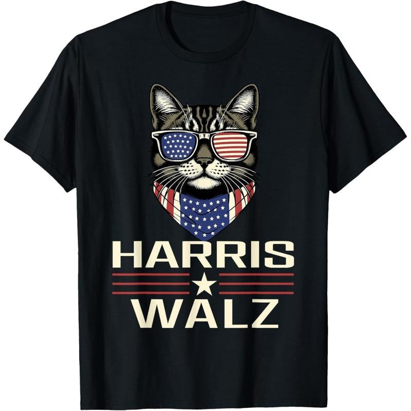 Harris Walz 2024 Childless Cat Lady Democratic VP President T-Shirt made in usa Hoodie, Sweatshirt | DripVista.com