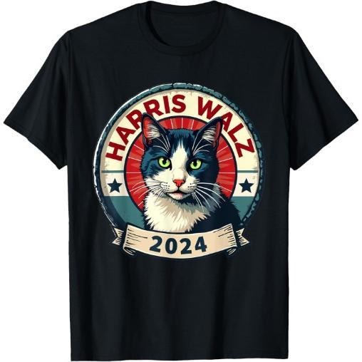 Harris Walz 2024 Funny Cat Election Kamala Harris Tim Waltz T-Shirt Hoodie, Sweatshirt | DripVista.com