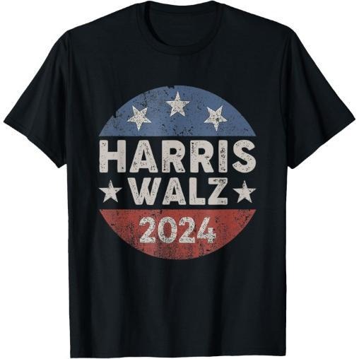 Harris Walz 2024 Vintage Button Kamala Harris Tim Walz T-Shirt made in usa Hoodie, Sweatshirt | DripVista.com