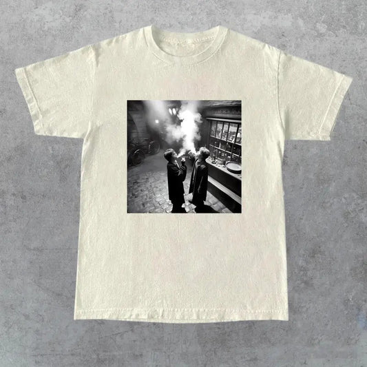 Harry and Ron Smoking in Diagon Alley Shirt, Potter Wizarding Fan Tee, Potterhead Christmas Birthday Gift, Potter Book Funny 90s Vintage Shirt