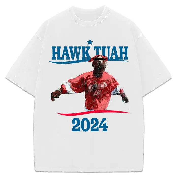 Hawk Tuah Pac T-Shirt 2024 Presidential Campaign Spit On That Thang Unisex Viral T-Shirt Hoodie, Sweatshirt | DripVista.com