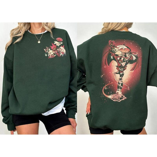 Hazbin Hotel Alastor 2 Sides Shirt, Hazbin Hotel Lucifer Character Sweatshirt, Hazbin Hotel Vivziepop