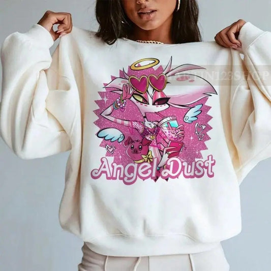 Hazbin Hotel Angel Dust And Fat Nugget Hazbin Hotel Characters Sweatshirts