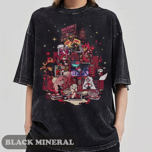 Hazbin Hotel Characters T-Shirt, Hazbin Hotel Characters T-Shirt,Helluva Boss T-Shirt, Charlie Morningstar Husk Vaggie Niffty Sir Pentious T-Shirt, Gifts